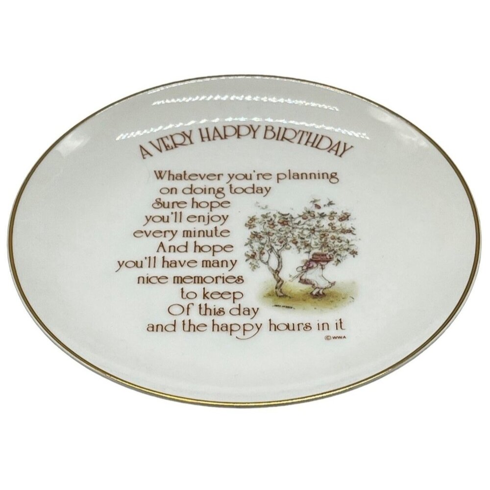 lasting memories collector plate happy birthday porcelain 6" READ